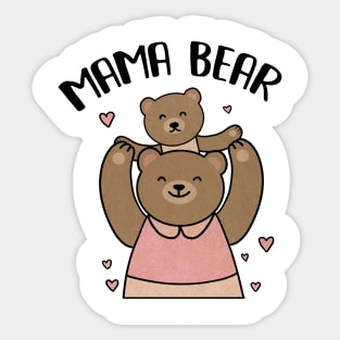 Mama bear with cub, Love Mothers Sticker